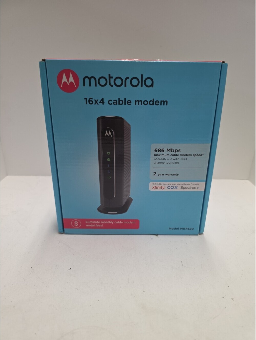 Motorola MB7420 - Cable Modem - 686 Mbps - Power Adapter Included